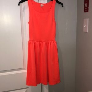 Frenchi Bright Coral Sleeveless Dress
